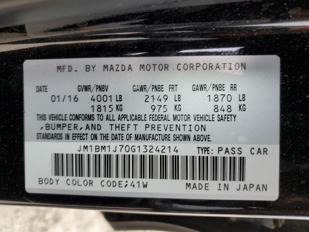 JM1BM1J70G1324214 2016 Mazda 3 Sport