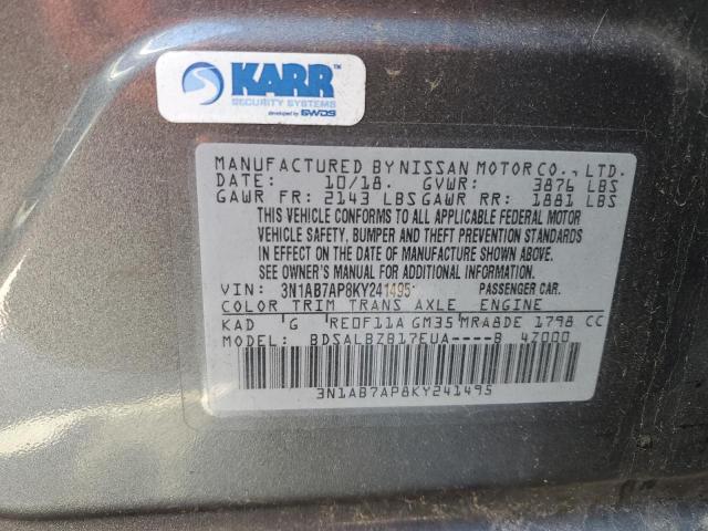 2019 Nissan Sentra S VIN: 3N1AB7AP8KY241495 Lot: 51842484