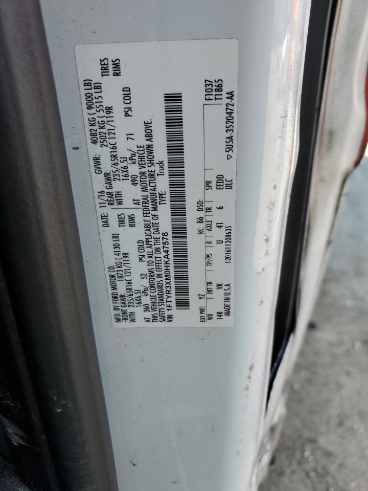 1FTYR3XM0HKA47578 2017 Ford Transit T-250