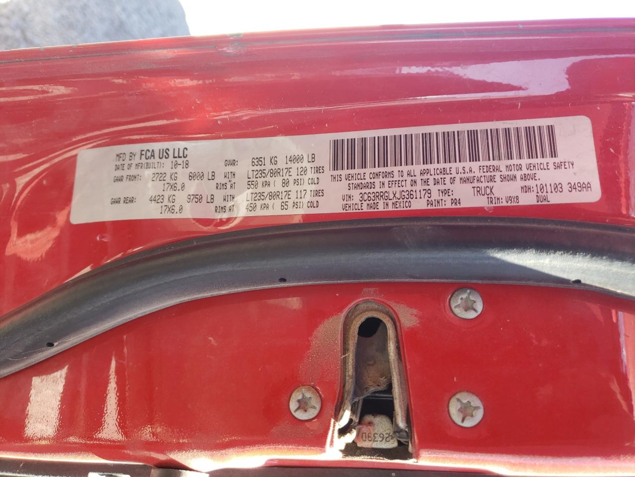 3C63RRGLXJG361179 2018 Ram 3500 St