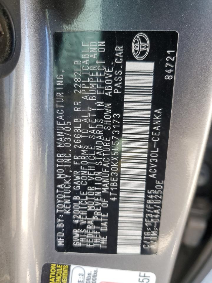 4T1BE30KX5U573173 2005 Toyota Camry Le