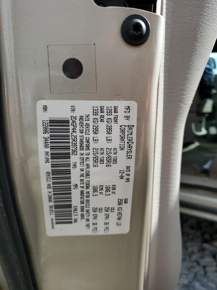 2D4GP44L25R397362 2005 Dodge Grand Caravan Sxt
