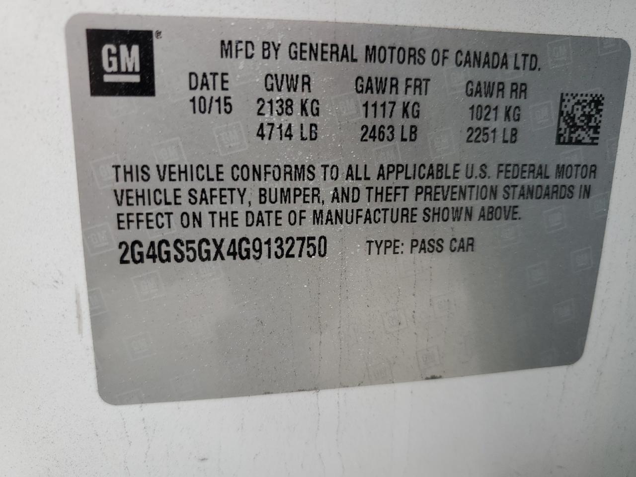 2G4GS5GX4G9132750 2016 Buick Regal Premium