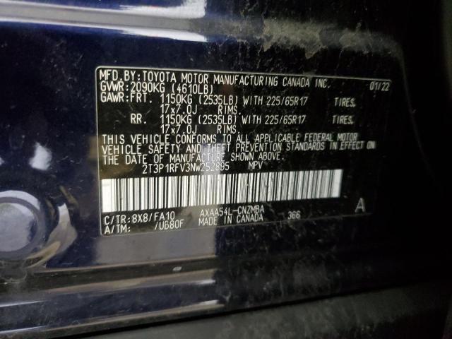 VIN 2T3P1RFV3NW252895 2022 TOYOTA RAV4 no.12