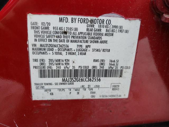 2020 Ford Ecosport Se VIN: MAJ3S2GE6LC362556 Lot: 50311784