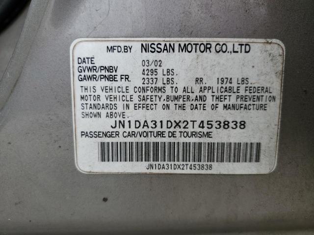 2002 Nissan Maxima Gle VIN: JN1DA31DX2T453838 Lot: 50364484