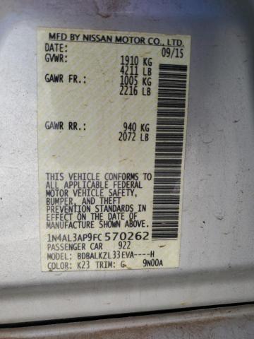 2015 Nissan Altima 2.5 VIN: 1N4AL3AP9FC570262 Lot: 49990054