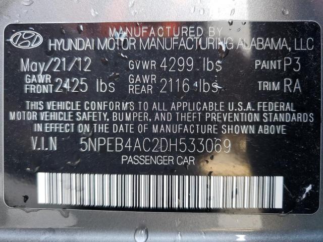 2013 Hyundai Sonata Gls VIN: 5NPEB4AC2DH533069 Lot: 50243404