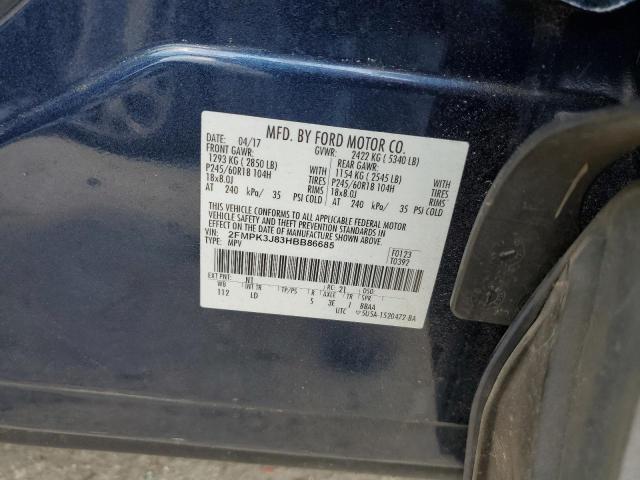 2017 Ford Edge Sel VIN: 2FMPK3J83HBB86685 Lot: 51575634