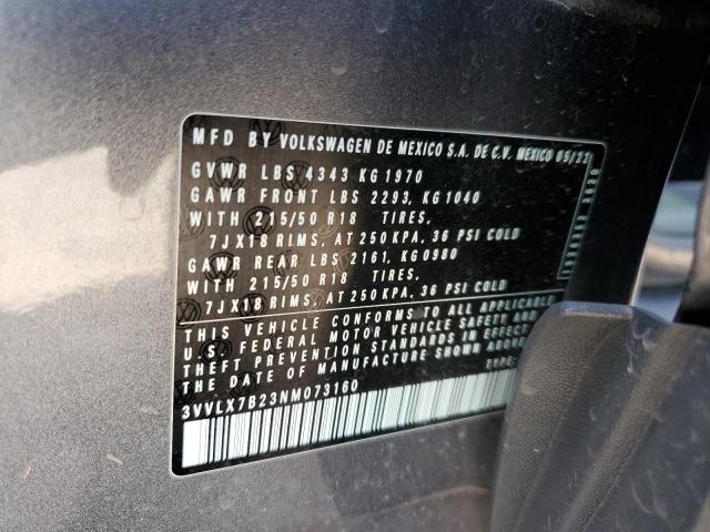 2022 VOLKSWAGEN TAOS SE IQ - 3VVLX7B23NM073160