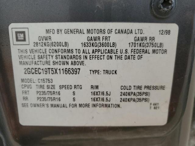 1999 Chevrolet Silverado C1500 VIN: 2GCEC19T5X1166397 Lot: 50692074