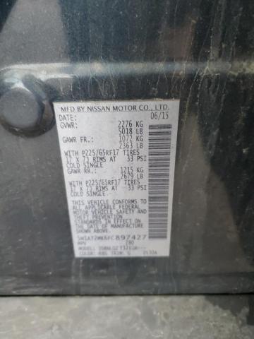 2015 Nissan Rogue S VIN: 5N1AT2MK6FC897427 Lot: 52718714