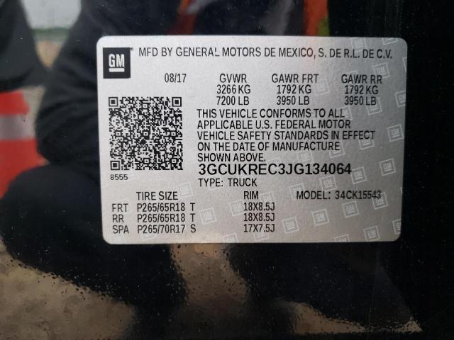 2018 Chevrolet Silverado K1500 Lt VIN: 3GCUKREC3JG134064 Lot: 51581894