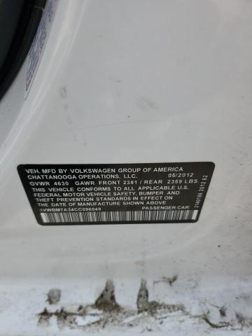2012 Volkswagen Passat Se VIN: 1VWBM7A34CC096049 Lot: 49038834