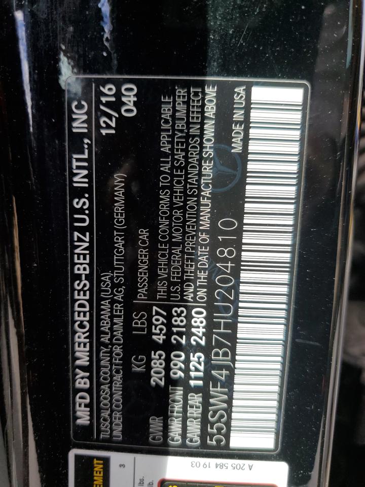 55SWF4JB7HU204810 2017 Mercedes-Benz C 300