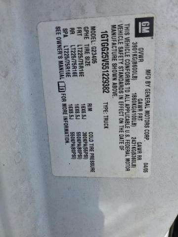 2005 GMC Savana G2500 VIN: 1GTGG25V551229382 Lot: 50954094