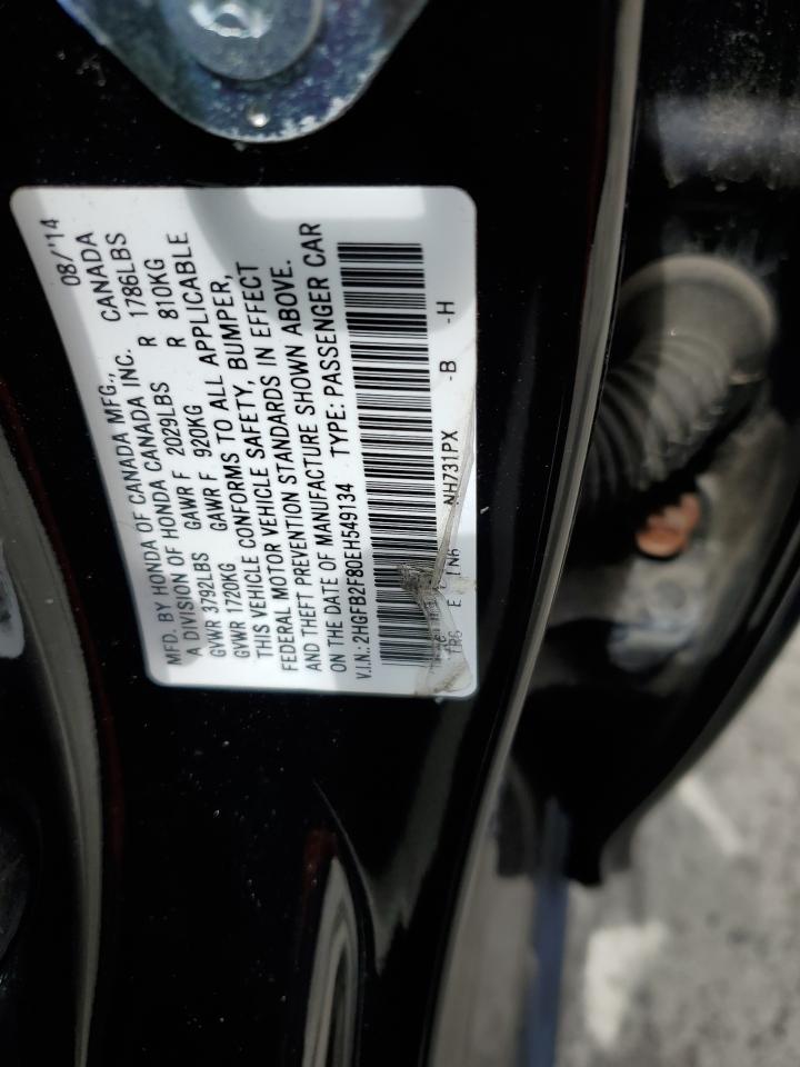 2HGFB2F80EH549134 2014 Honda Civic Ex