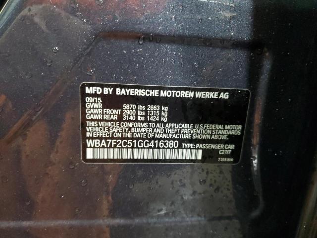 2016 BMW 750I XDRIV WBA7F2C51GG416380