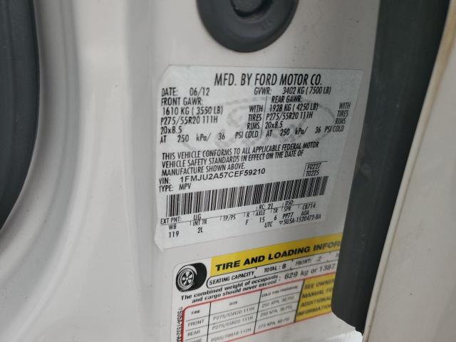 2012 Ford Expedition Limited VIN: 1FMJU2A57CEF59210 Lot: 55113844