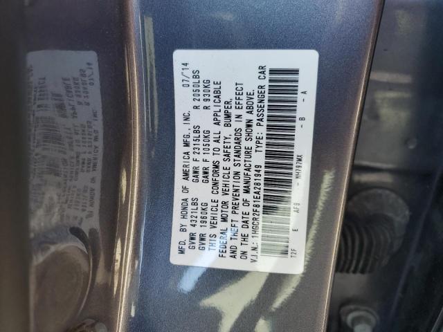 2014 Honda Accord Exl VIN: 1HGCR2F81EA281949 Lot: 50661674