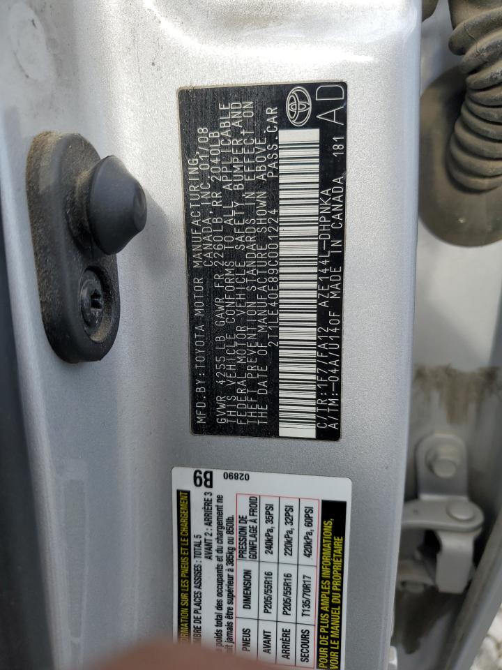 2T1LE40E89C001224 2009 Toyota Corolla Matrix S