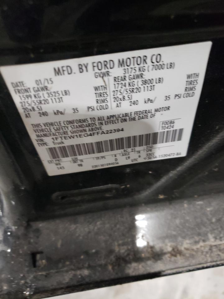 1FTEW1EG4FFA22394 2015 Ford F150 Supercrew