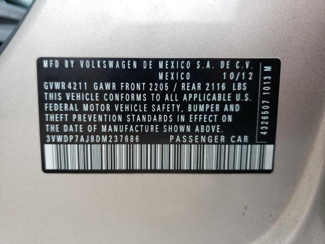 2013 Volkswagen Jetta Se VIN: 3VWDP7AJ8DM237686 Lot: 50139074