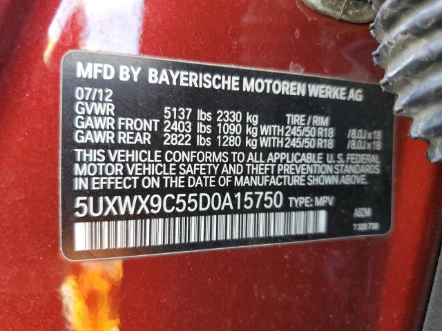 VIN 5UXWX9C55D0A15750 2013 BMW X3, Xdrive28I no.13