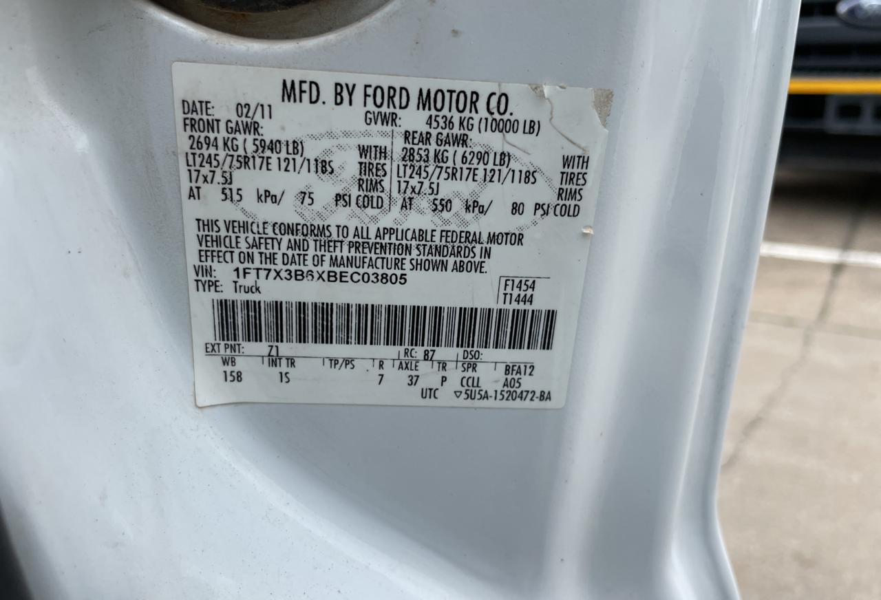 1FT7X3B6XBEC03805 2011 Ford F350 Super Duty