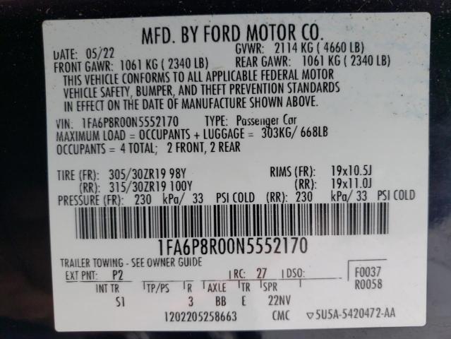 1FA6P8R00N5552170 Ford Mustang MA 12