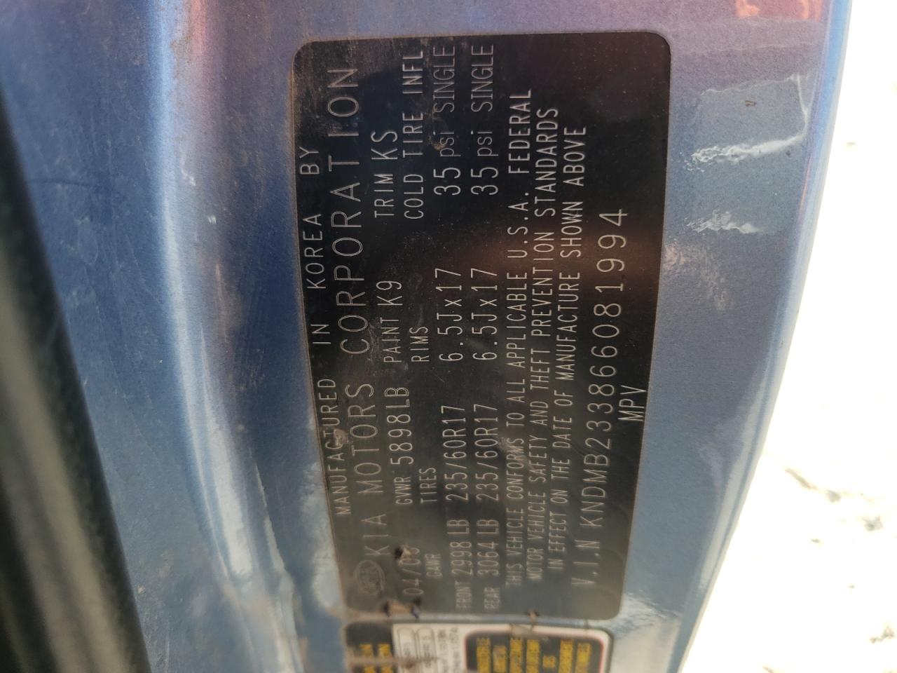 KNDMB233866081994 2006 Kia Sedona Ex