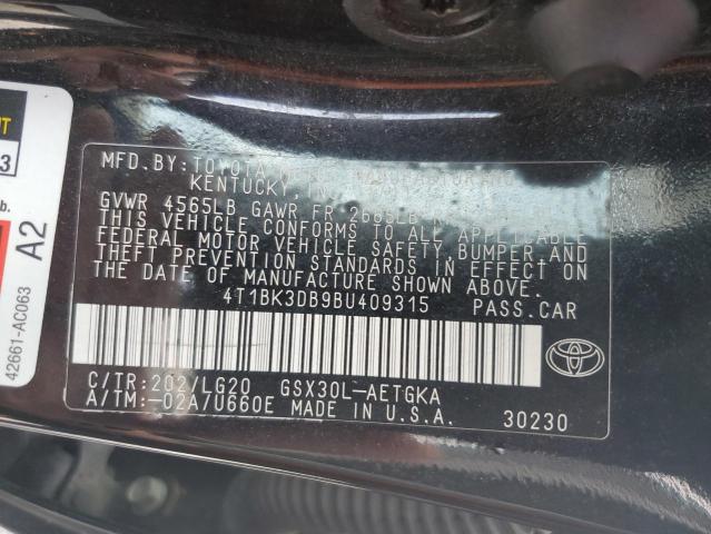 2011 Toyota Avalon Base VIN: 4T1BK3DB9BU409315 Lot: 49318074