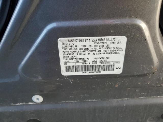 2021 Infiniti Q50 Luxe VIN: JN1EV7BR1MM754179 Lot: 51644404