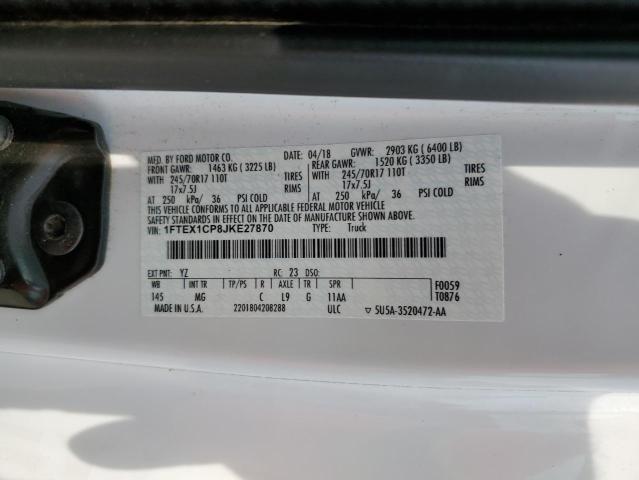 2018 Ford F150 Super Cab VIN: 1FTEX1CP8JKE27870 Lot: 51301374