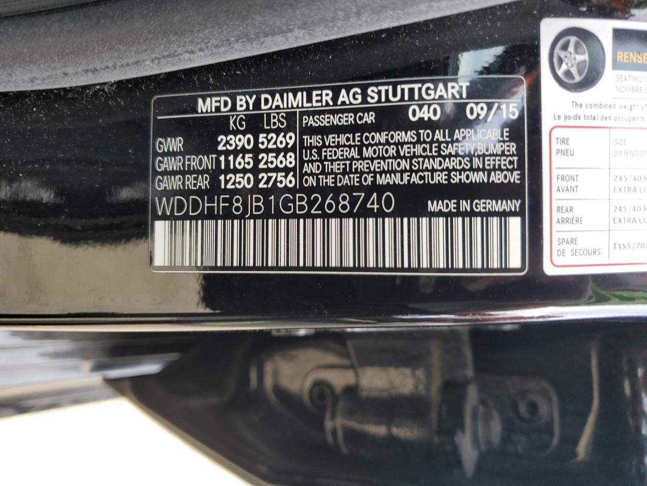 WDDHF8JB1GB268740 2016 Mercedes-Benz E 350 4Matic