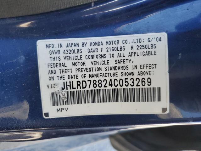 2004 Honda Cr-V Ex VIN: JHLRD78824C053269 Lot: 50653884