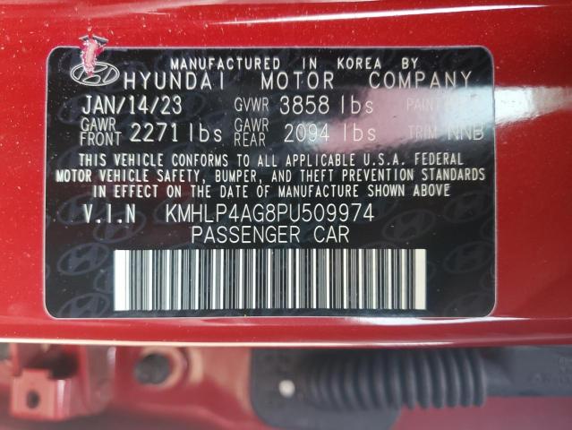 2023 Hyundai Elantra Limited VIN: KMHLP4AG8PU509974 Lot: 50896724