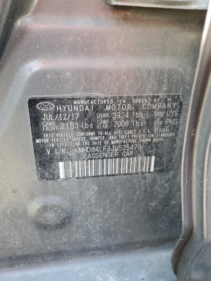 KMHD84LF3JU525478 2018 Hyundai Elantra Sel