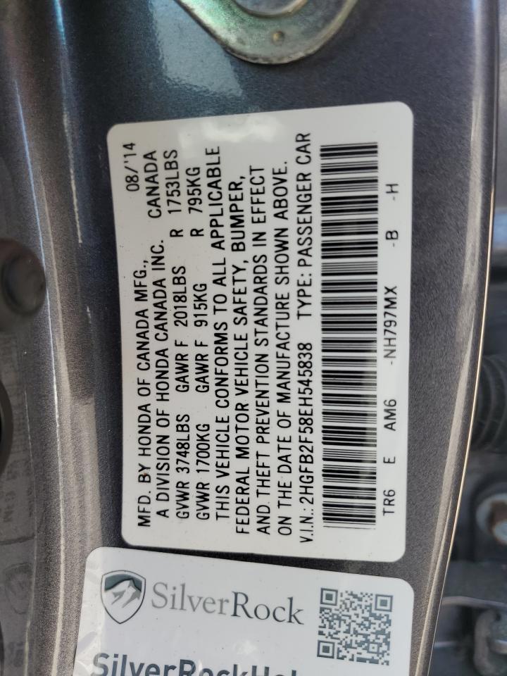 2HGFB2F58EH545838 2014 Honda Civic Lx