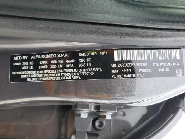 2018 Alfa Romeo Giulia Q4 VIN: ZARFAEDN7J7575592 Lot: 51370514