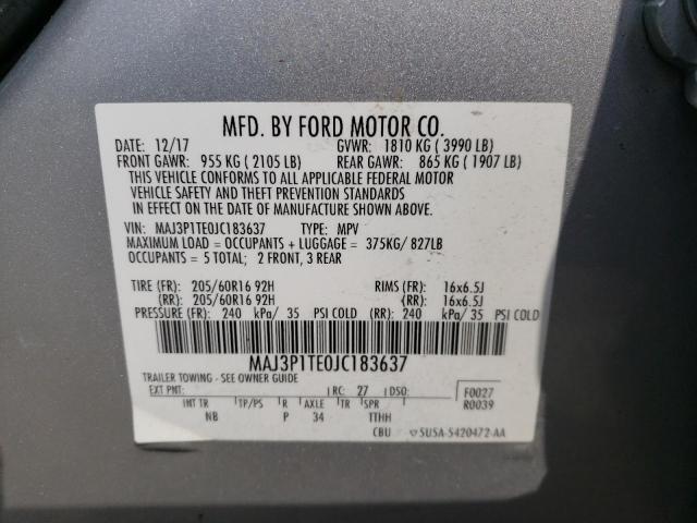 MAJ3P1TE0JC183637 2018 Ford Ecosport Se