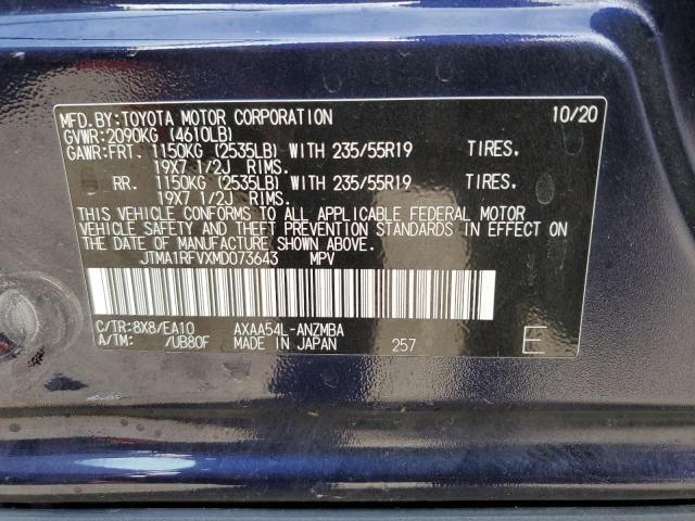 2021 Toyota Rav4 Xle Premium VIN: JTMA1RFVXMD073643 Lot: 51230874