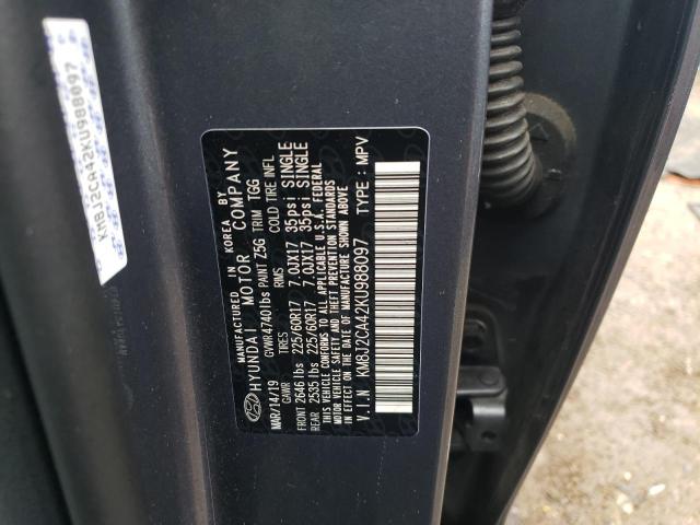 2019 Hyundai Tucson Se VIN: KM8J2CA42KU988097 Lot: 49534344