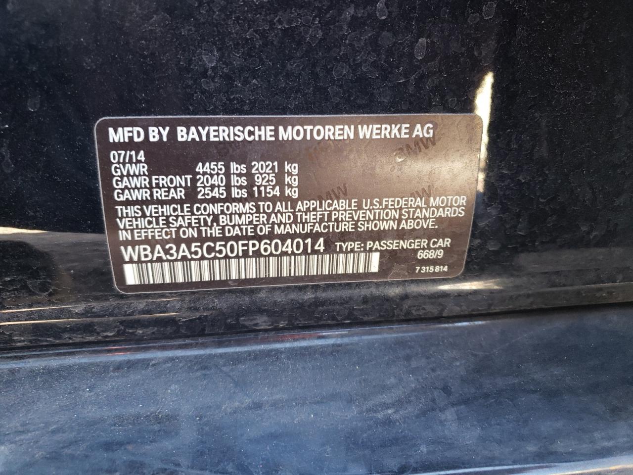 WBA3A5C50FP604014 2015 BMW 328 I