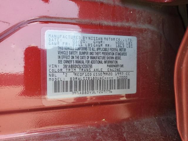 2020 Nissan Sentra Sr VIN: 3N1AB8DV3LY209796 Lot: 52864494