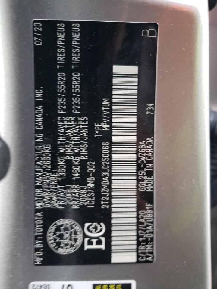 2T2JZMDA3LC250066 2020 Lexus Rx 350