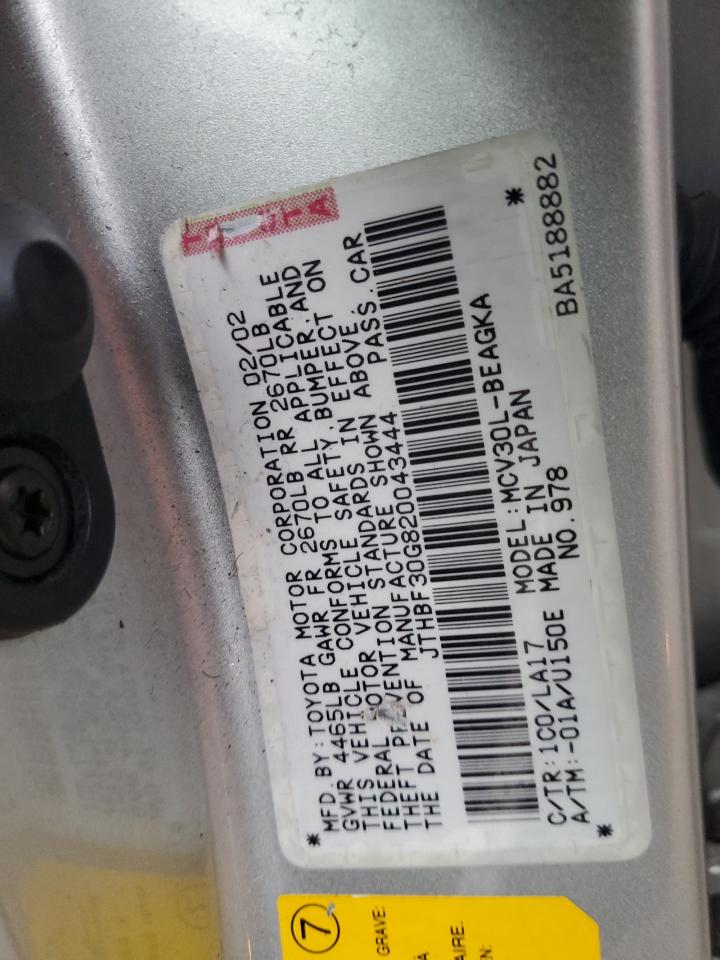 JTHBF30G820043444 2002 Lexus Es 300