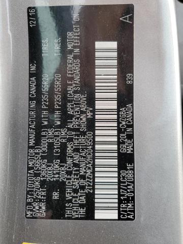 2017 Lexus Rx 350 Base VIN: 2T2ZZMCA2HC049500 Lot: 48239004