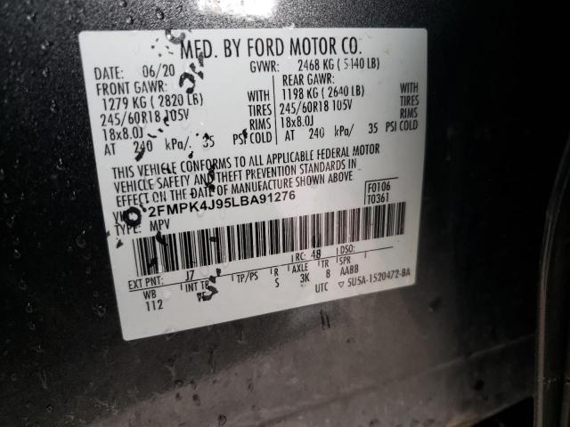 2020 Ford Edge Sel VIN: 2FMPK4J95LBA91276 Lot: 49174954