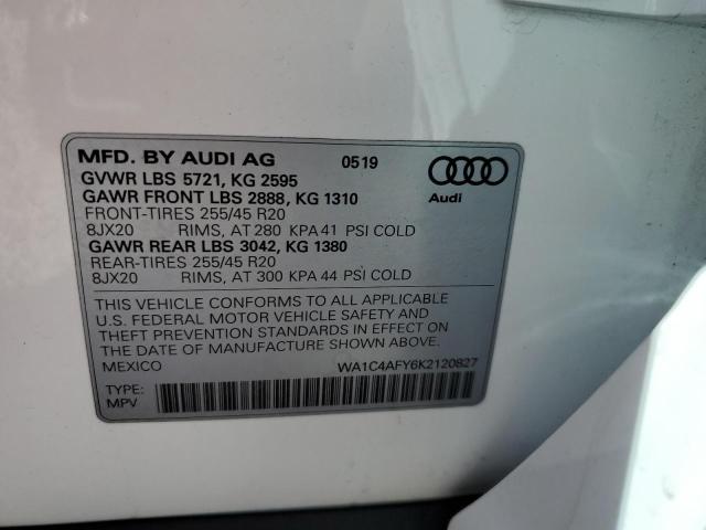 VIN WA1C4AFY6K2120827 2019 AUDI SQ5 no.12